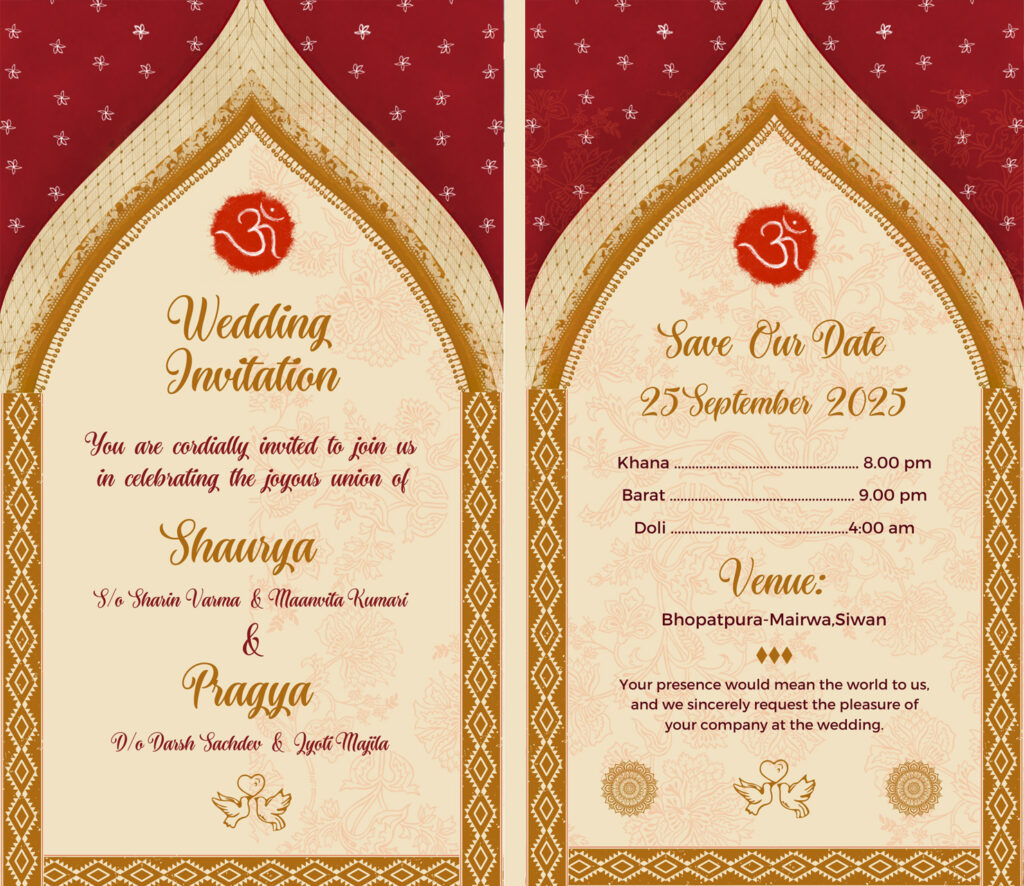 Double Page Wedding Invitation